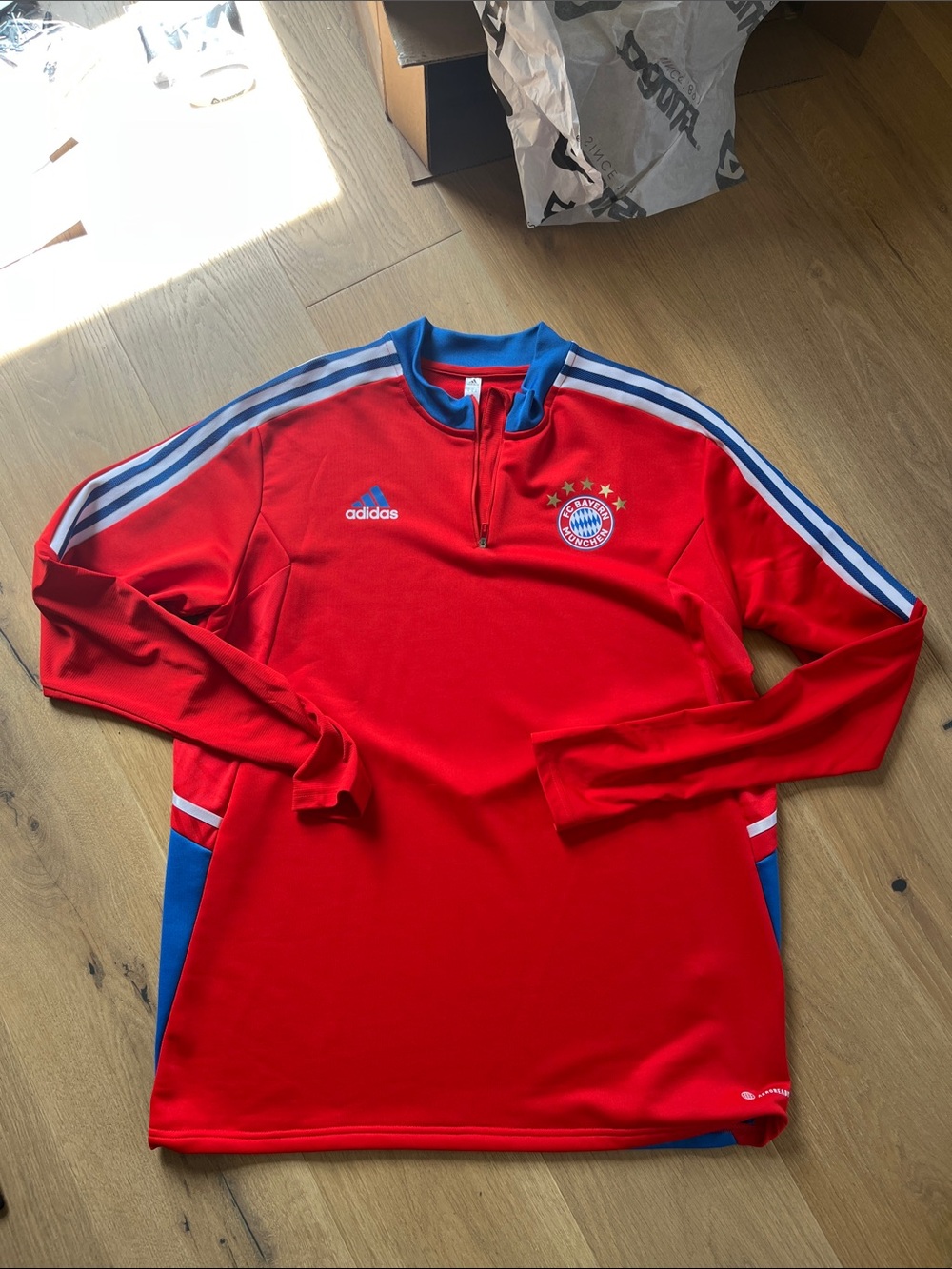 Adidas Bayern Munich Munchen Warm-up Jacket Quarter Zip Red XL XLARGE